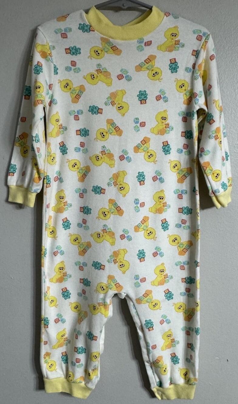 Sesame Street Babies Vintage Sleeper Romper Baby 24 Months Big Bird Snap